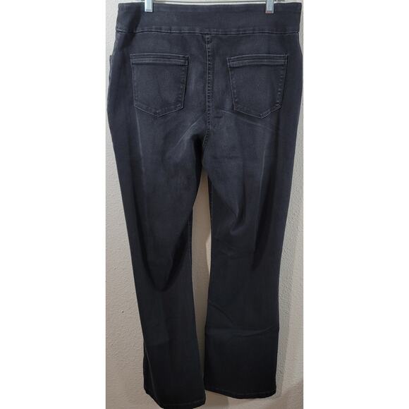 Westbound Woman Black "Faded" Pull On Jeans 14WR Lightweight Elastic Waist Soft - Picture 2 of 5